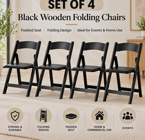 Set black wooden - of, 4