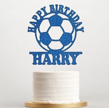 Birthday Football Personalised Cake Topper, For Kids Any Name Cake Decoration UK