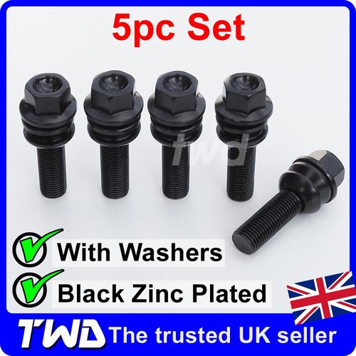 Black wheel bolts vw - 5x,