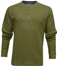 Mens Henley Jumper Top Plain