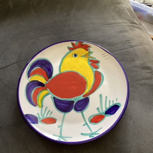 Hand painted cockrell plate - ,