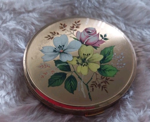 1960s vintage floral compact - vintage,