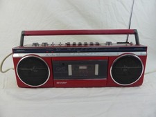 Sharp QT-12 Radio Stereo Boombox Cassette Player Red 1980s