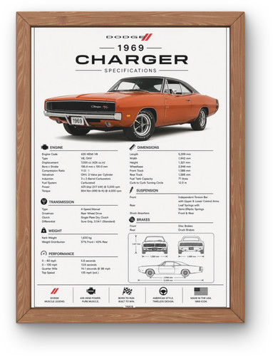 1969 dodge charger poster 426 - poster,