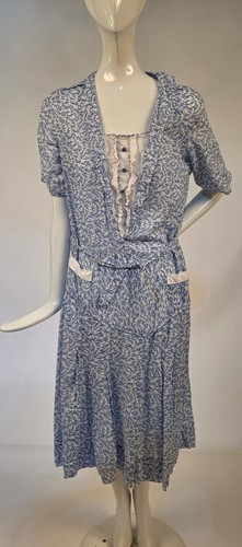Vintage 1930 blue - blue, white