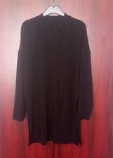 F&F Womens Black Sparkly High Neck Long Sleeve Longline Tunic Top Size 14