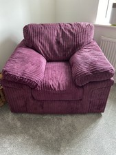 Plum Chunky Cord Armchair