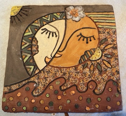 Art pottery terracotta tile - terracotta,