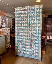 Antique Pine Painted 2 Door Cupboard Geometric Paint. FREE UK DELIVERY 