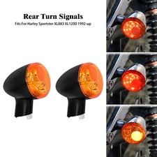 Rear Turn Signals LED Light Amber Lens For Harley Sportster XL 883 1200 92-2022
