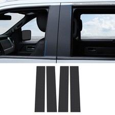 Carbon Fiber Window Pillar Post Decal Sticker Trim For Ford F-150 Raptor 2009-14
