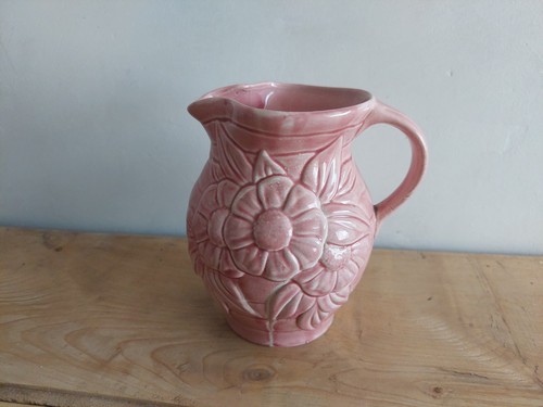 Vintage floral pink pottery - floral,