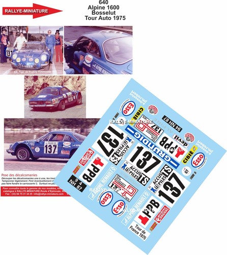 Decals ref 0640 alpine - 1/43,