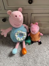 Peppa Pig 10” George and 6” Mummy pig keyring plush soft toys