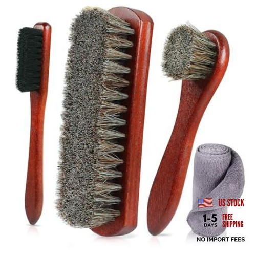 Piece horsehair shoe brush - horsehair,