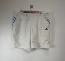 adidas Shorts Mens XL White Blue Vintage Baggy Fit Y2K Climalite Fully Lined
