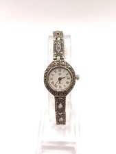 Ladies Marcasite "Diamond" Sterling Silver Quartz Wristwatch. Sku-Eb337
