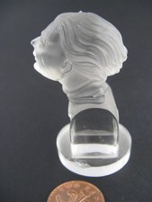 Antique frosted glass bust, inspired chess piece c 1930s