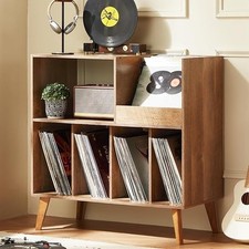 Large Record Stand Storage Shelf Vinyl Holder for Auction (colour Oak)