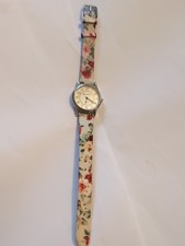 Vintage Elizabeth Rose Womens Quartz Watch Rose Patterned Strap