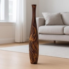 Tall Wooden Floor Vase 70cm