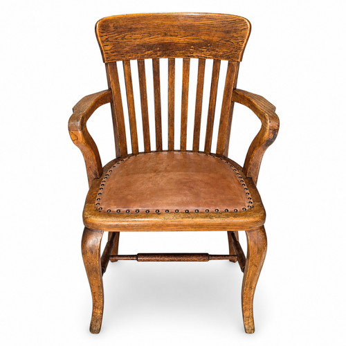 Antique oak captains armchair - antique,