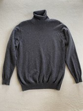 James Pringle 100% Cashmere Size Medium M Black Turtle Neck Jumper Knit