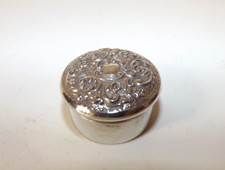 Antique Silver Pill Box With Gilt Interior B/ham 1903 maker E.S.Barnsley