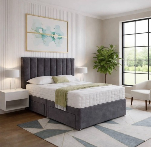 Plush divan bed set - divan, with