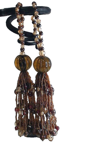 Vintage beaded curtain tie - beaded,