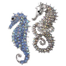 2pcs Romantic Seahorse Brooch