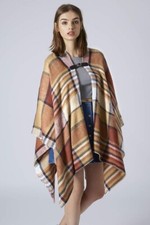 Topshop Checked Poncho Cape RARE & Unique!! With tags