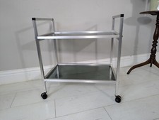 Aluminium Trolley Smoked Glass
