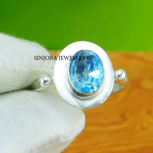 Blue topaz gemstone - topaz, 925