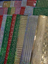 30 Card Making Sticker Sheets Holographic Various Colours Shapes Borders Etc