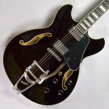 Ibanez AS103T Black semi-acoustic guitar with hard case