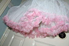 FP 09 - Fluffy petticoat / tutu, BN triple layer, pink trim