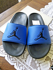 BNWOB JORDAN JUMPMAN SLIDES UK SZ 6, BOUGHT IN JD,  ROYAL BLUE/BLACK