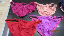JOB LOT  4  PAIRS  VINTAGE  TANGA  KNICKERS SIZE  26/28-38 INCH           E 10