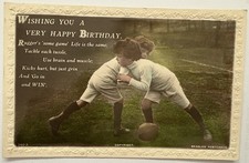 Vintage Greeting Card, Rugby Rugger. By J Beagles RPPC Posted 1932