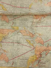 Vintage Map 100% Cotton 104" *EXTRA WIDE* Fabric
