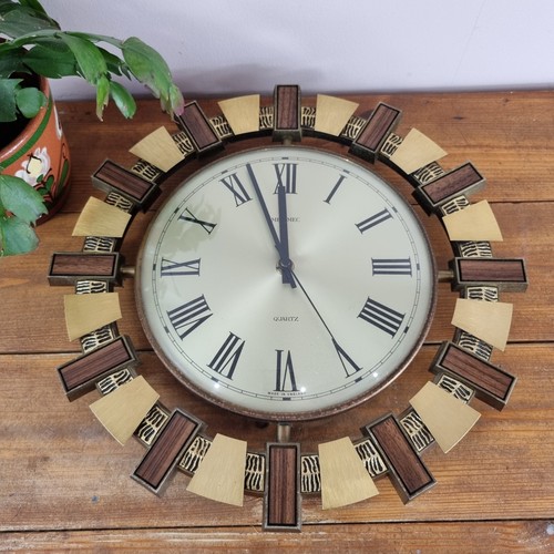 Metamec clock sunburst retro - clock,