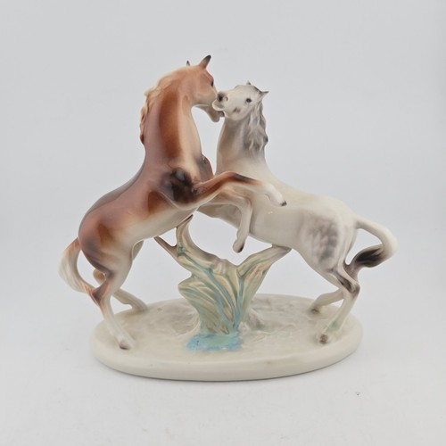 Vintage porcelain fighting - vintage,