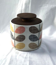 GENUINE ORLA KEILY SCRIBBLE STEM MULTI KITCHEN STORAGE JAR / WOODEN LID