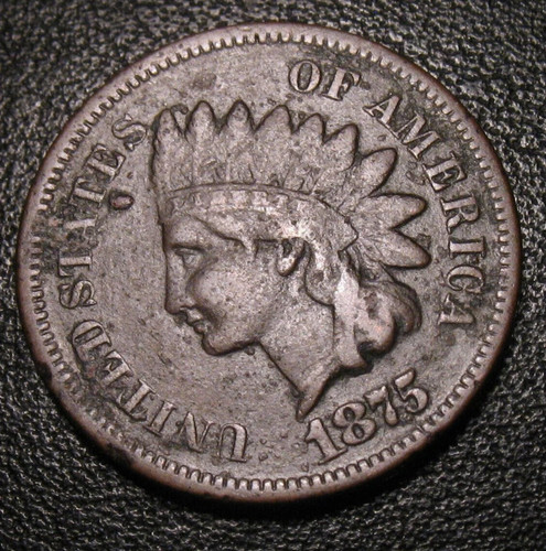 Old coins 1875 indian head - us,