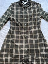 navy dark green plaid buttoned