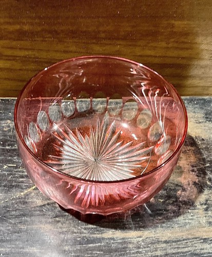 Vintage cranberry glass bowl - vintage,