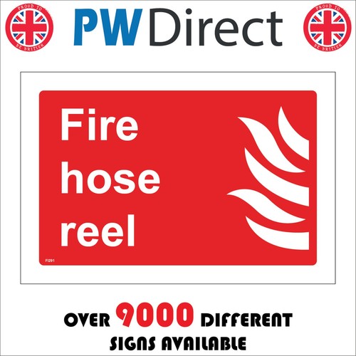 Sign fire hose reel located - reel,