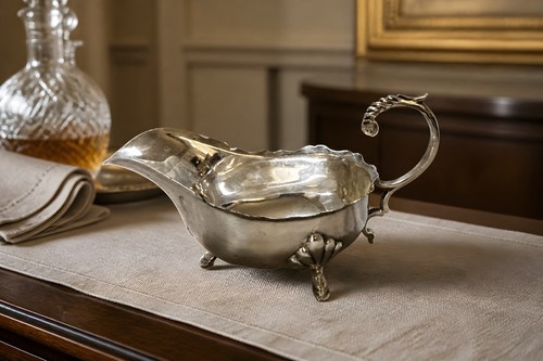 Antique silver plated gravy - silver-plated,