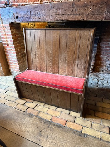 Solid oak pub pew ends - pew, vintage
